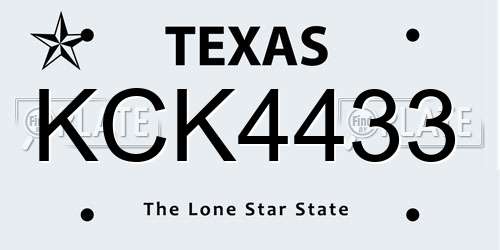 KCK4433 Texas License Plate