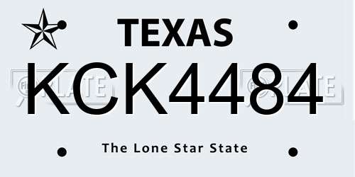 KCK4484 Texas License Plate