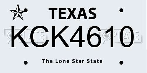 KCK4610 Texas License Plate