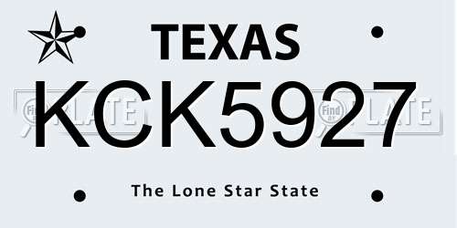 KCK5927 Texas License Plate