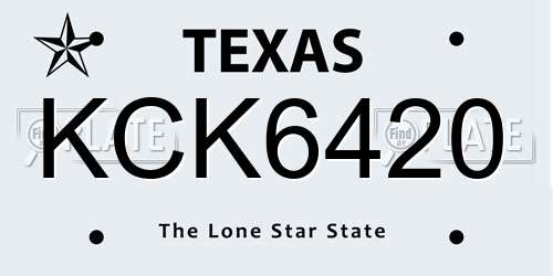 KCK6420 Texas License Plate