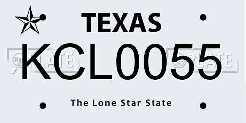 KCL0055 Texas License Plate