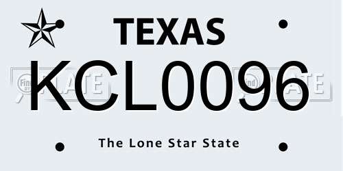KCL0096 Texas License Plate