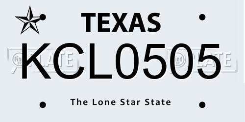 KCL0505 Texas License Plate