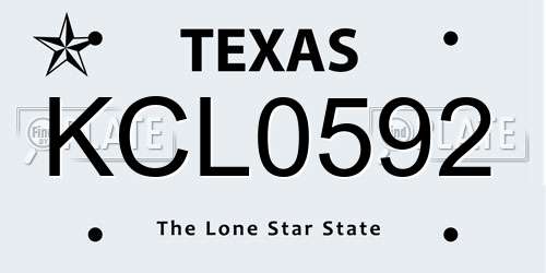KCL0592 Texas License Plate