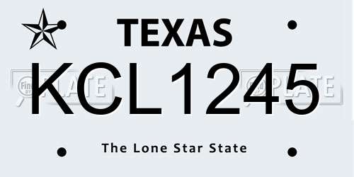 KCL1245 Texas License Plate