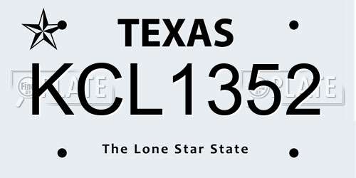 KCL1352 Texas License Plate
