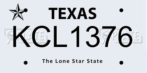KCL1376 Texas License Plate