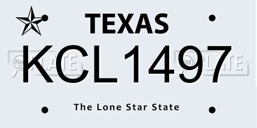 KCL1497 Texas License Plate