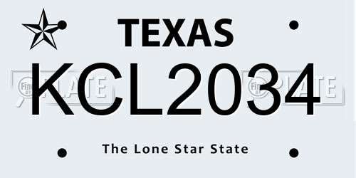 KCL2034 Texas License Plate
