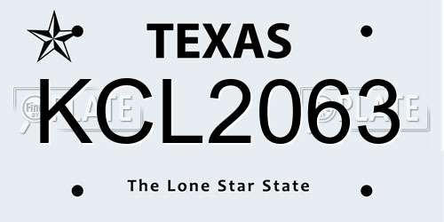 KCL2063 Texas License Plate