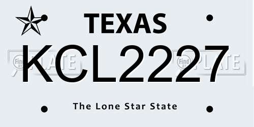 KCL2227 Texas License Plate