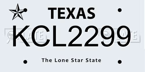 KCL2299 Texas License Plate