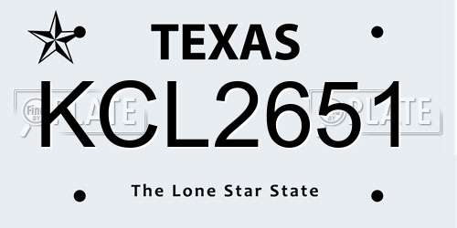 KCL2651 Texas License Plate