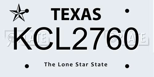 KCL2760 Texas License Plate
