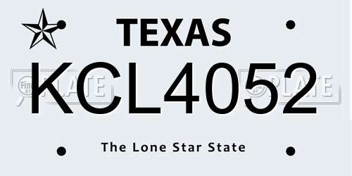 KCL4052 Texas License Plate