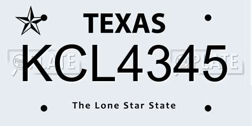 KCL4345 Texas License Plate