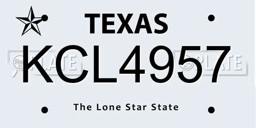 KCL4957 Texas License Plate