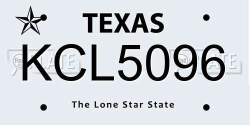 KCL5096 Texas License Plate