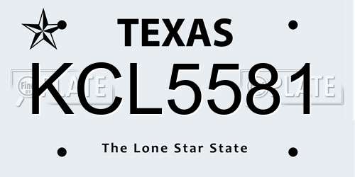 KCL5581 Texas License Plate