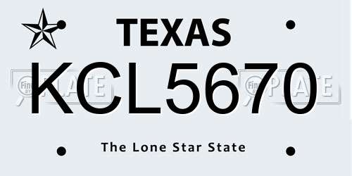 KCL5670 Texas License Plate