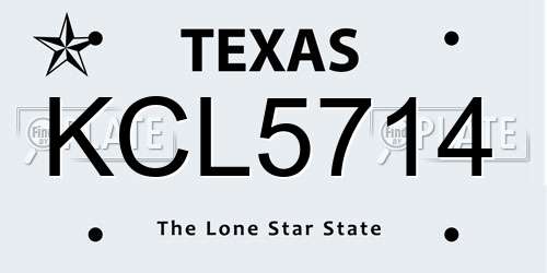 KCL5714 Texas License Plate