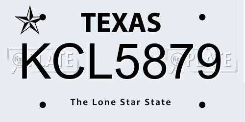 KCL5879 Texas License Plate