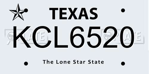 KCL6520 Texas License Plate