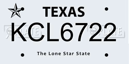 KCL6722 Texas License Plate