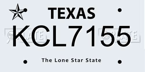 KCL7155 Texas License Plate