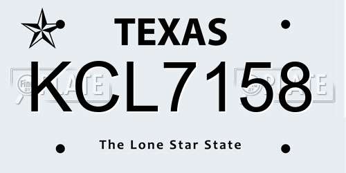 KCL7158 Texas License Plate