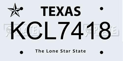 KCL7418 Texas License Plate