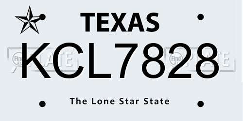 KCL7828 Texas License Plate