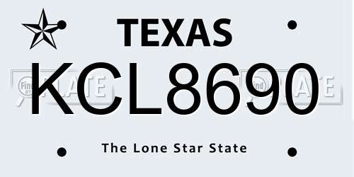 KCL8690 Texas License Plate