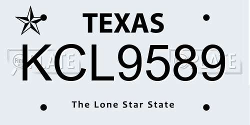 KCL9589 Texas License Plate
