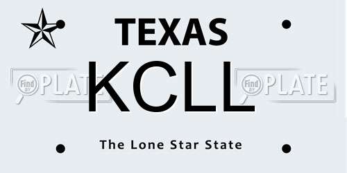KCLL Texas License Plate