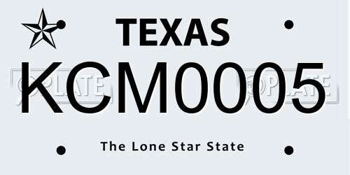 KCM0005 Texas License Plate