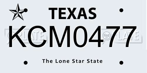 KCM0477 Texas License Plate