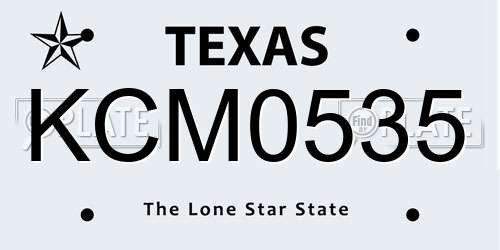 KCM0535 Texas License Plate