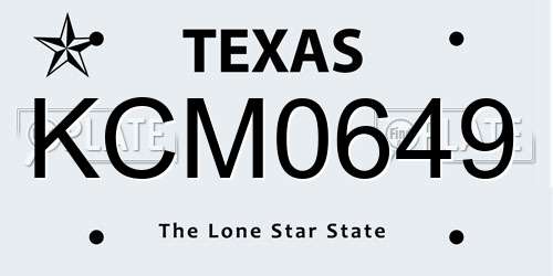 KCM0649 Texas License Plate