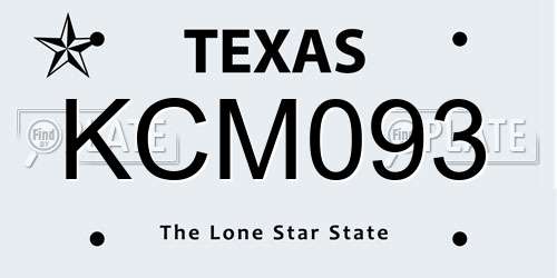 KCM093 Texas License Plate