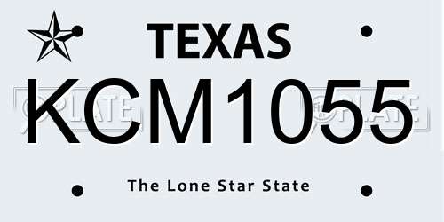 KCM1055 Texas License Plate