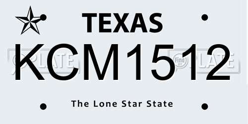 KCM1512 Texas License Plate