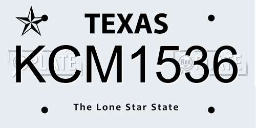 KCM1536 Texas License Plate