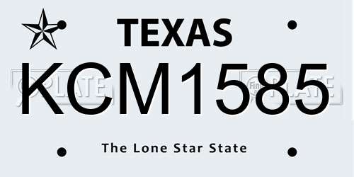 KCM1585 Texas License Plate