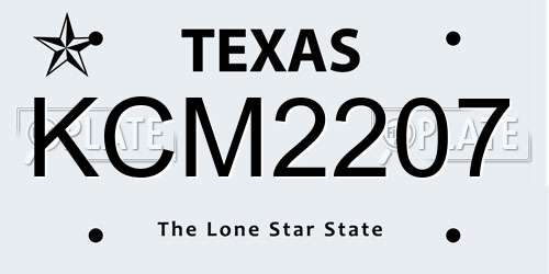 KCM2207 Texas License Plate