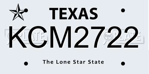KCM2722 Texas License Plate