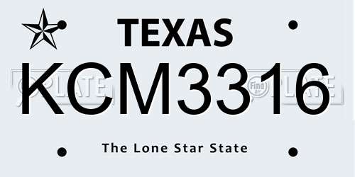 KCM3316 Texas License Plate