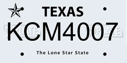KCM4007 Texas License Plate