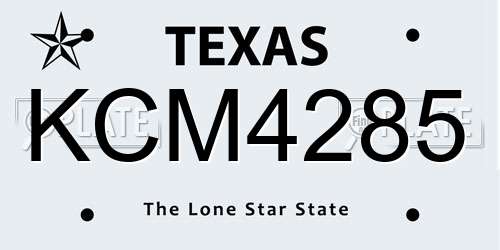 KCM4285 Texas License Plate